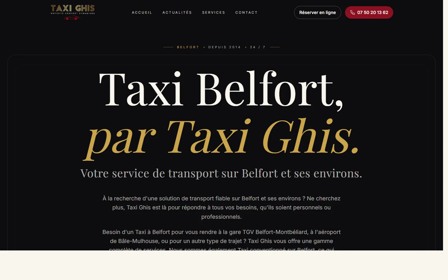 TaxiGhis - Site Next.js Transport 24/7
